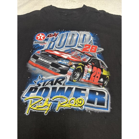 Vintage Ricky Rudd Black Double-sided T-Shirt Shirt NASCAR Chase Authentics - Picture 2 of 7
